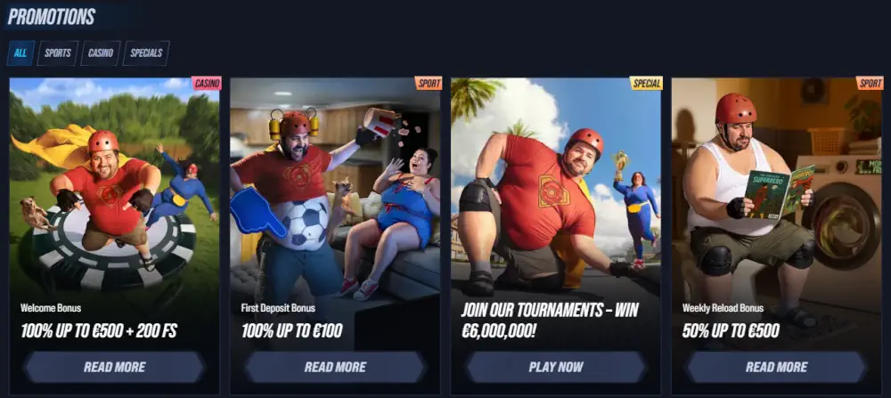 Page de promotions Vegas Hero avec des bonus de bienvenue et des tournois de machines Ă sous